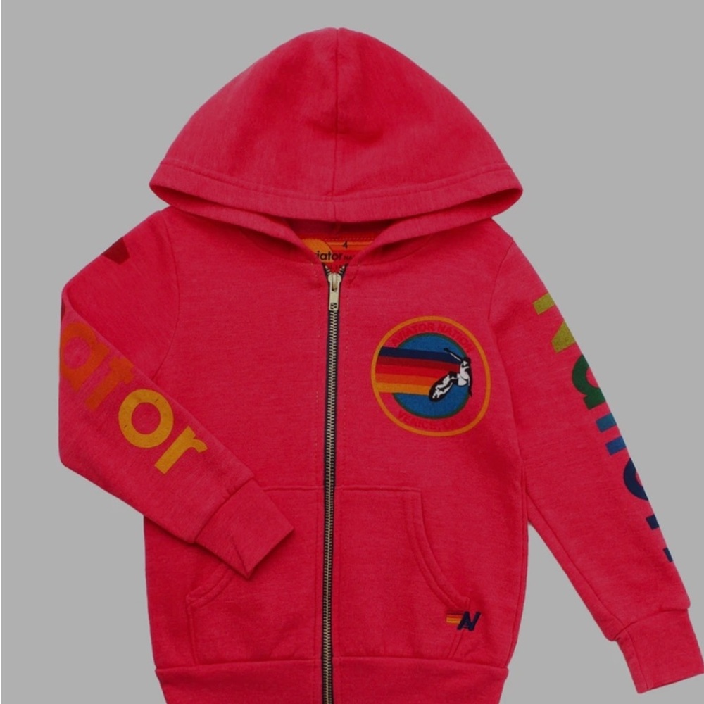 Aviator Nation Kids Hoodie in Vibrant Red
